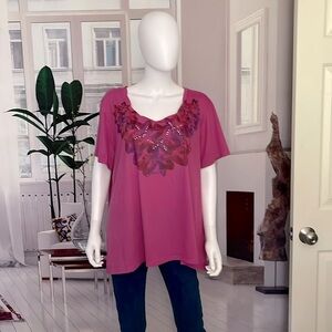 Basic Edition Fushia Short Sleeve Tee. Size 3X. P70